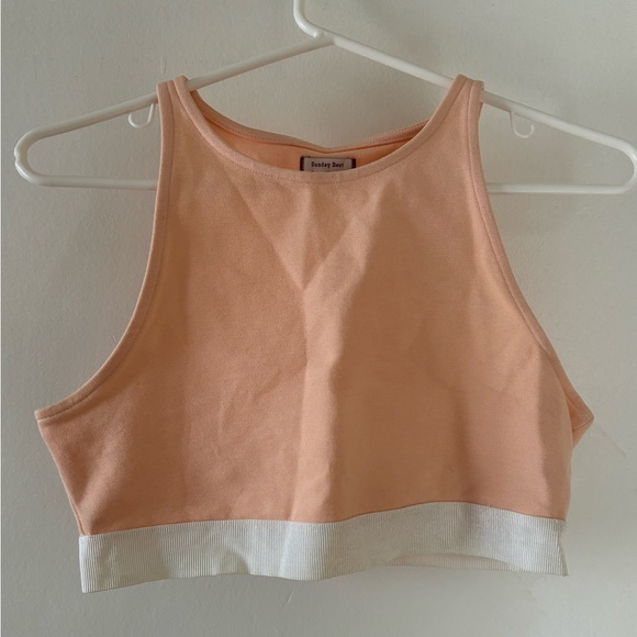 Sunday Best Aritzia Peach Crop Top - Picture 1 of 7
